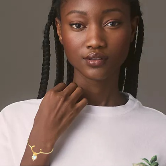 ALEXIS BITTAR • NEW Miss Havisham Horseshoe Celestial Pear Gold CZ Bracelet - Picture 2 of 9